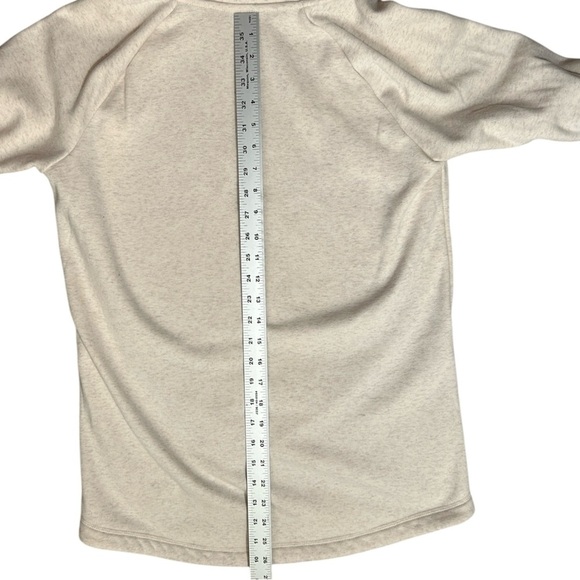 ATHLETA Cozy Karma Asym Pullover Fleece Ivory Sweatshirt Mock Turtleneck sz S - Picture 5 of 10